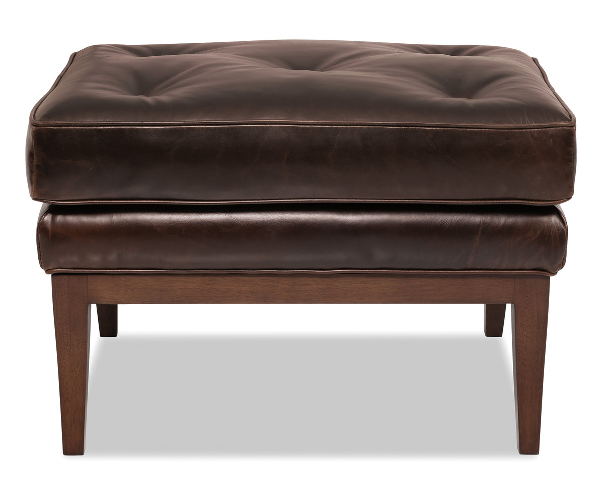 Belvedere Tufted Footstool - Dark Brown by Hooker Furniture - View 1