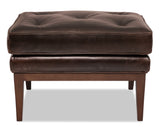 Belvedere Tufted Footstool - Dark Brown by Hooker Furniture - View 1