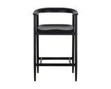 Jeremy Mid-Century Black Acacia Wood Counter Stool – Black