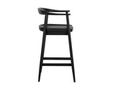 Jeremy Mid-Century Black Acacia Wood Counter Stool – Black