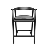 Jeremy Mid-Century Black Acacia Wood Counter Stool – Black