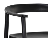 Jeremy Mid-Century Black Acacia Wood Counter Stool – Black