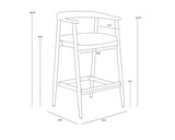 Jeremy Mid-Century Black Acacia Wood Counter Stool – Black