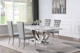 Kerwin 5 - piece Dining Room Set Grey and Chrome | Coaster | Home Elegance USA