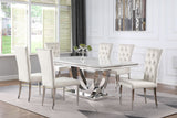 Kerwin 7 - piece Dining Room Set White and Chrome | Coaster | Home Elegance USA