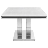 Dining Table - Kerwin Rectangle Faux Marble Top Dining Table White and Chrome