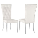 Side Chair - Kerwin Tufted Upholstered Side Chair (Set of 2) White and Chrome