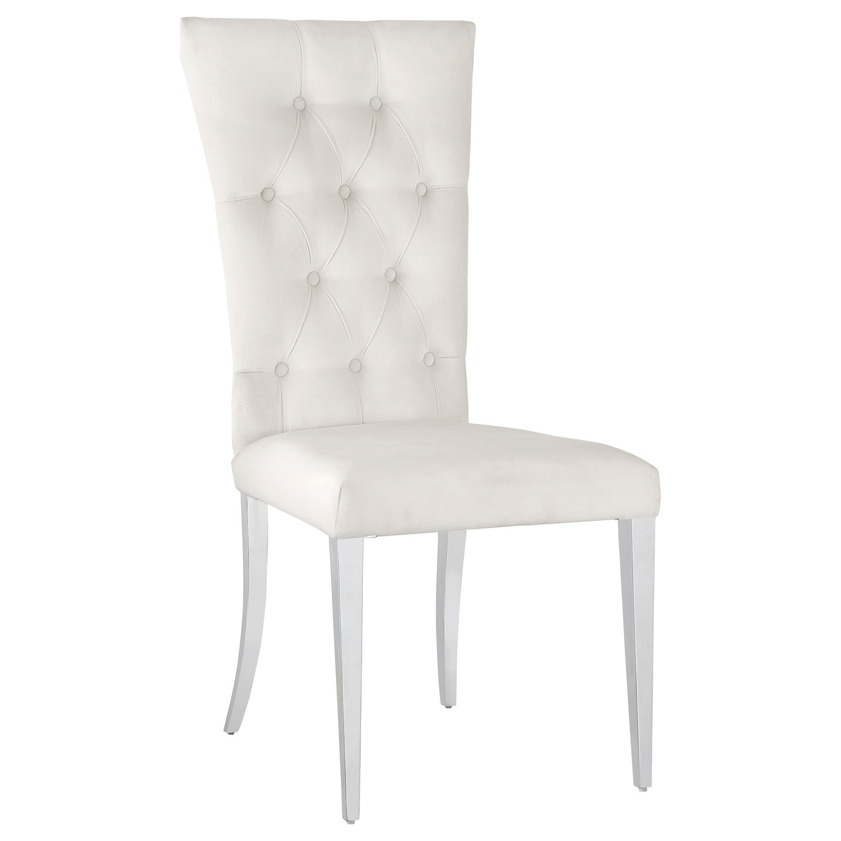 Side Chair - Kerwin Tufted Upholstered Side Chair (Set of 2) White and Chrome