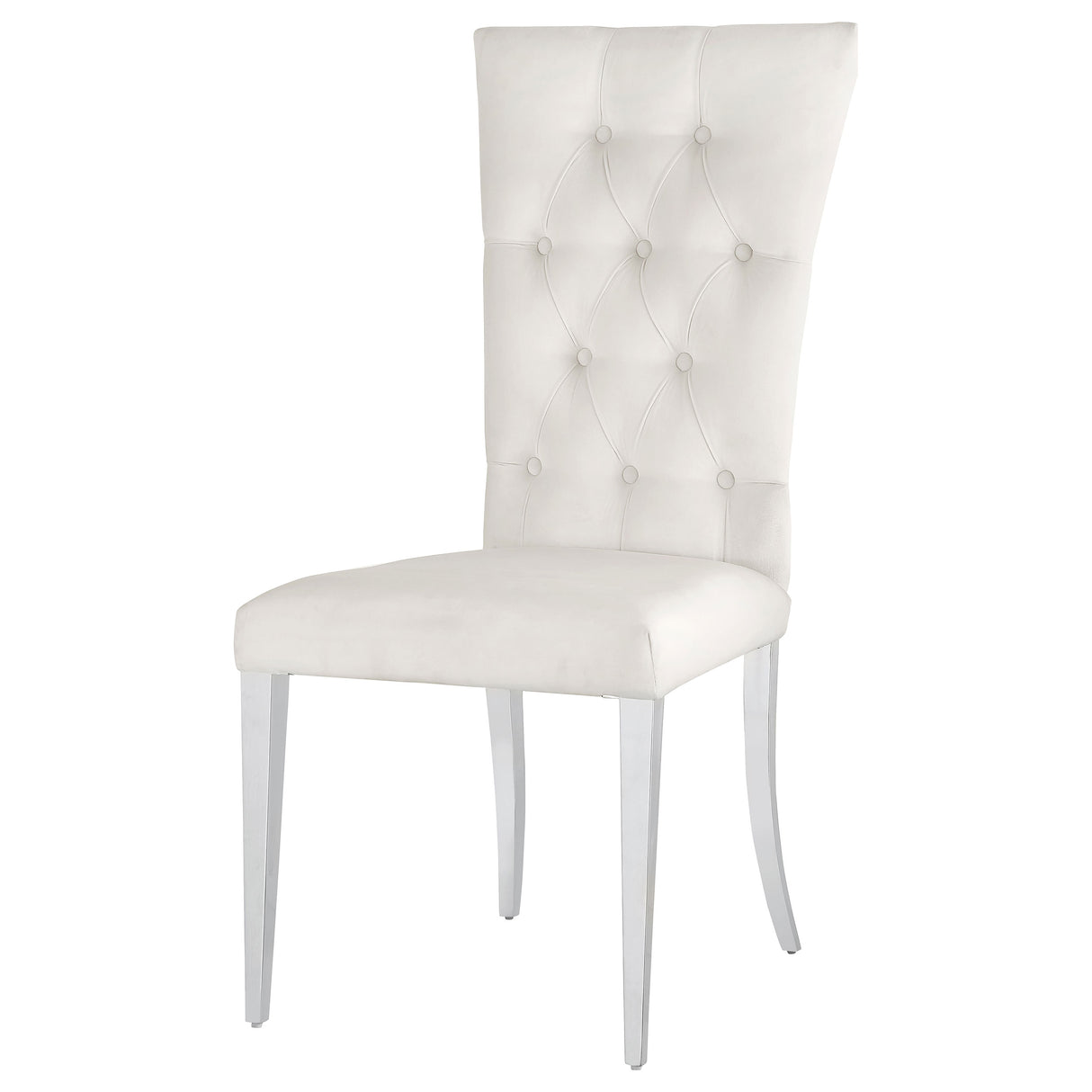 Side Chair - Kerwin Tufted Upholstered Side Chair (Set of 2) White and Chrome