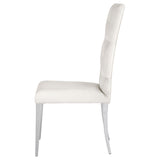 Side Chair - Kerwin Tufted Upholstered Side Chair (Set of 2) White and Chrome