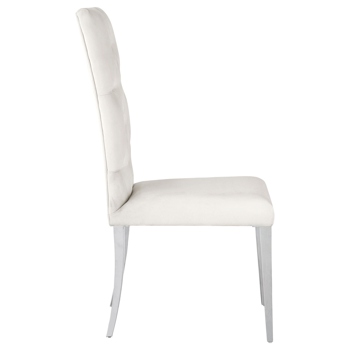 Side Chair - Kerwin Tufted Upholstered Side Chair (Set of 2) White and Chrome