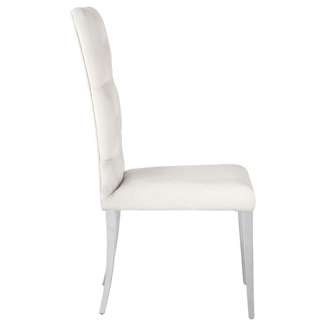 Side Chair - Kerwin Tufted Upholstered Side Chair (Set of 2) White and Chrome