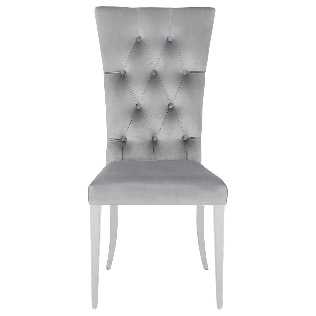 Side Chair - Kerwin Tufted Upholstered Side Chair (Set of 2) Grey and Chrome