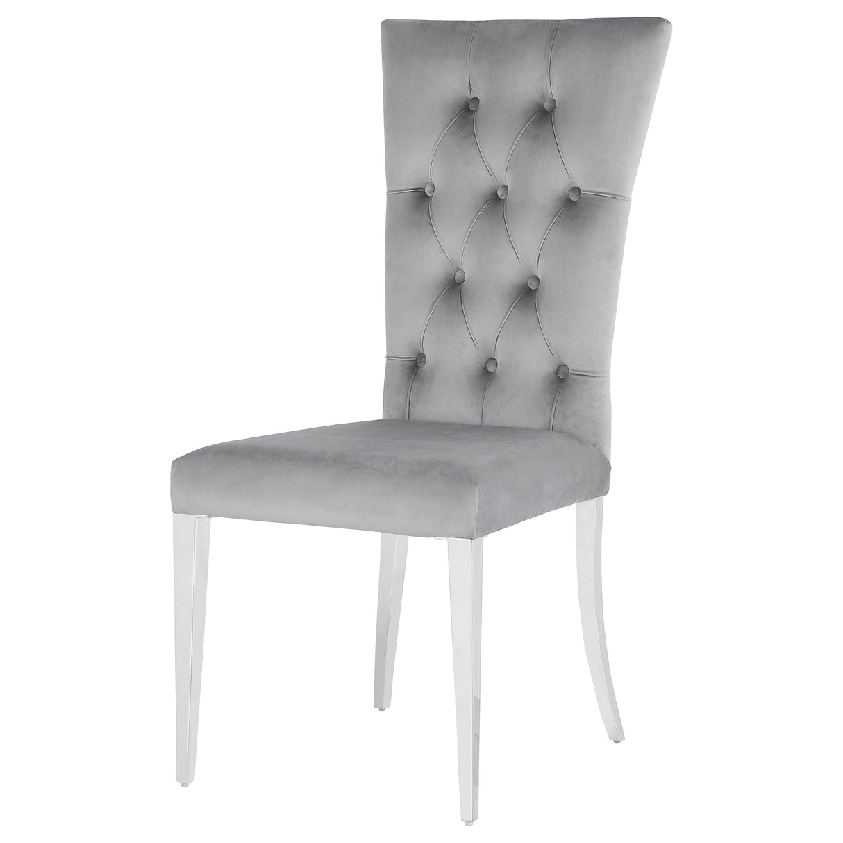 Side Chair - Kerwin Tufted Upholstered Side Chair (Set of 2) Grey and Chrome