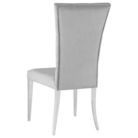 Side Chair - Kerwin Tufted Upholstered Side Chair (Set of 2) Grey and Chrome