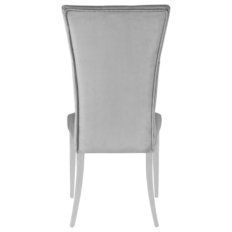 Side Chair - Kerwin Tufted Upholstered Side Chair (Set of 2) Grey and Chrome