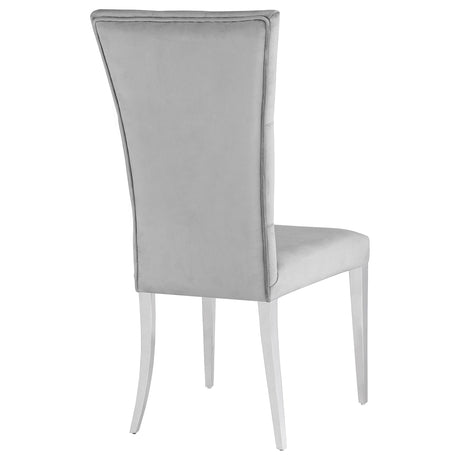 Side Chair - Kerwin Tufted Upholstered Side Chair (Set of 2) Grey and Chrome