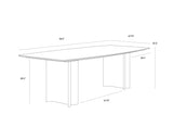 Mesa de comedor Astara de 94,5 pulgadas en mármol crema y latón antiguo | Sunpan