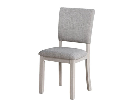 Transitional Style 5pc Dining Set Gray Upholstered Fabric Chairs Dining Table Trestle Base Table 4x Side Chairs Dining Room - sold by Home Elegance USA