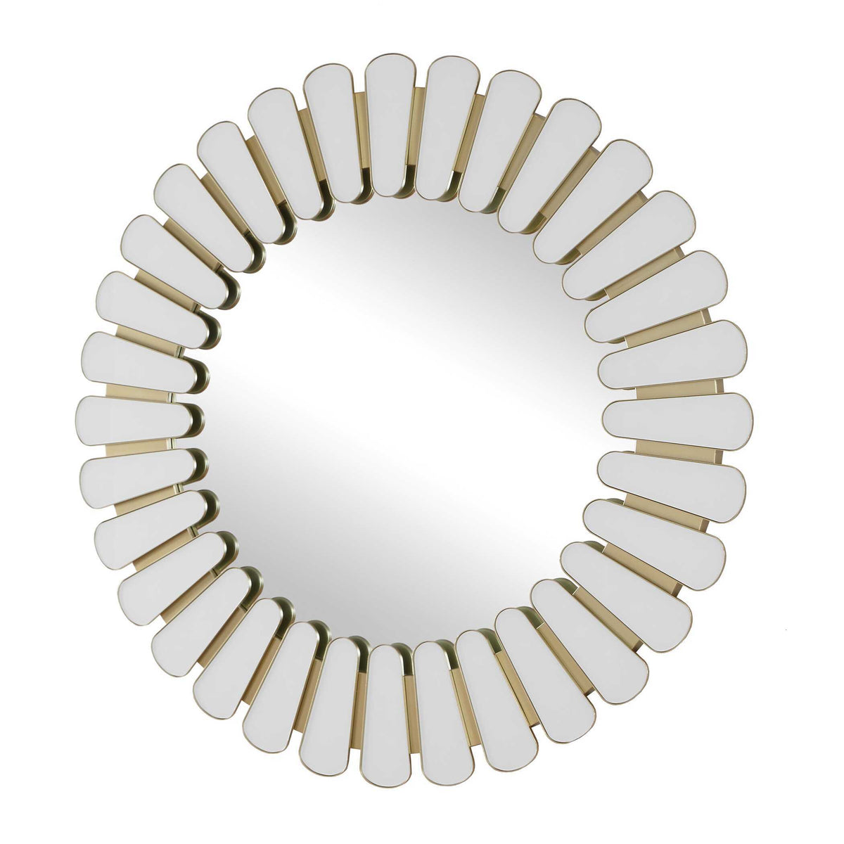 Miran Glass Round Mirror - White by Uttermost - View 4