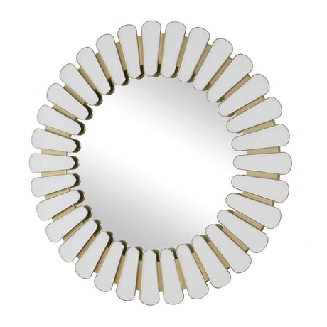 Miran Glass Round Mirror - White by Uttermost - View 4