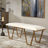 Farrah Geometric Bench - White / Yellow by Uttermost - View 7