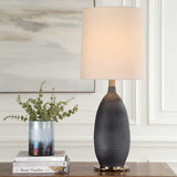 Bower Table Lamp Matt Black - Black / White by Uttermost - View 2