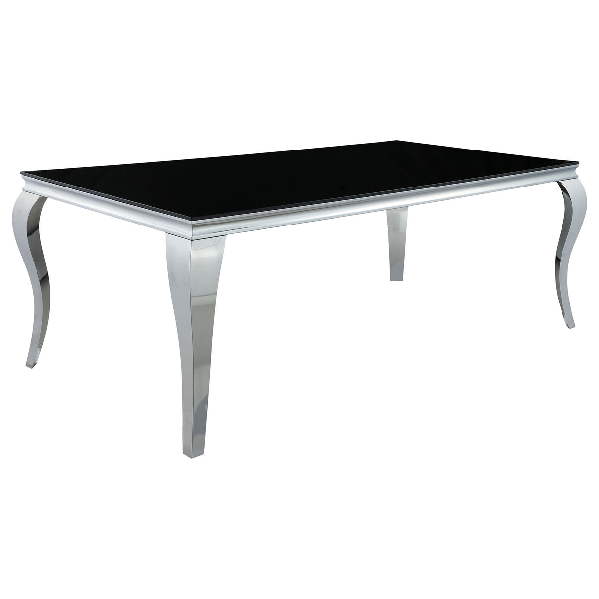 Carone 5-piece 81" Rectangular Black Glass Dining Set Grey - Home Elegance USA