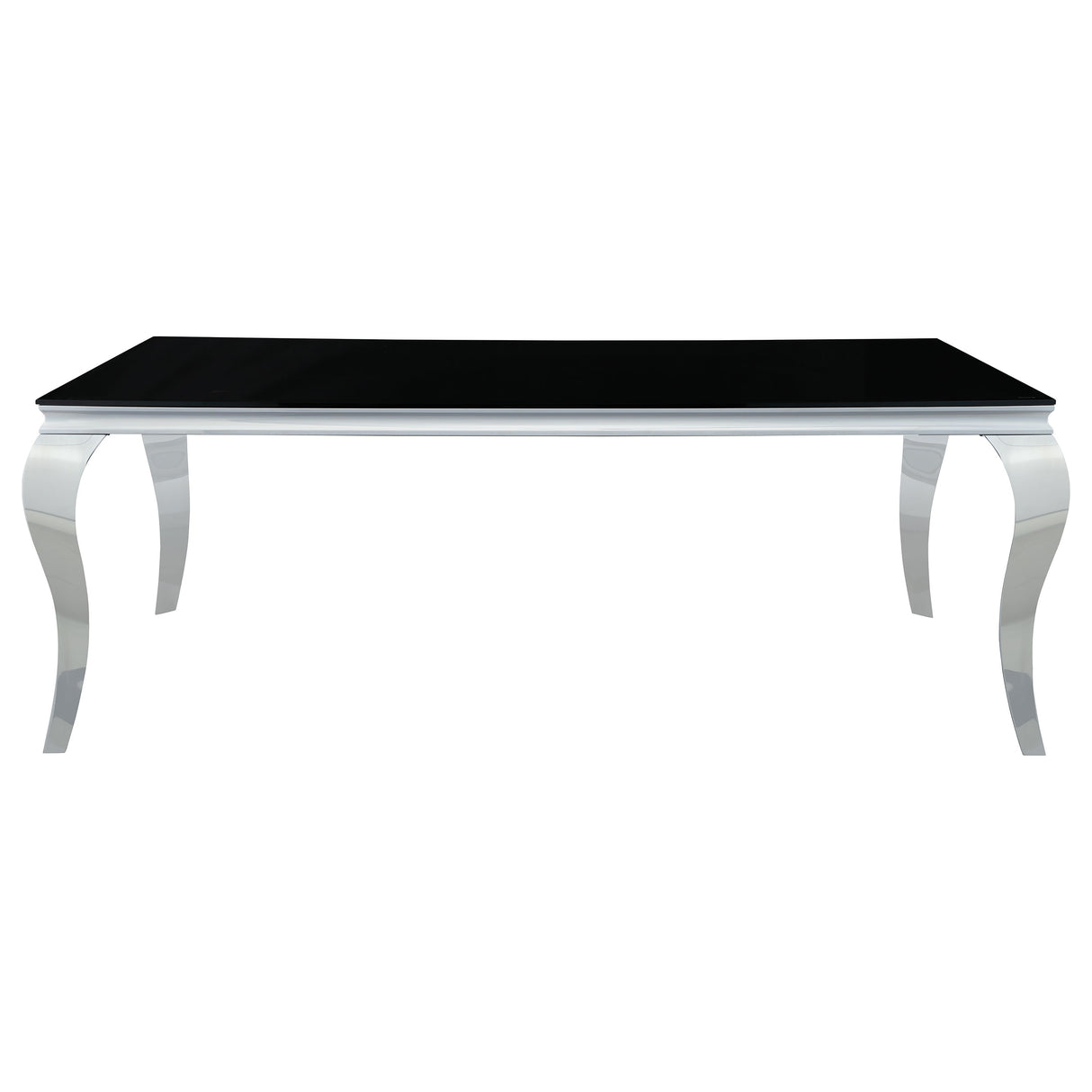 Carone 5-piece 81" Rectangular Black Glass Dining Set Black - Home Elegance USA