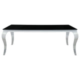 Carone 5-piece 81" Rectangular Black Glass Dining Set Black - Home Elegance USA