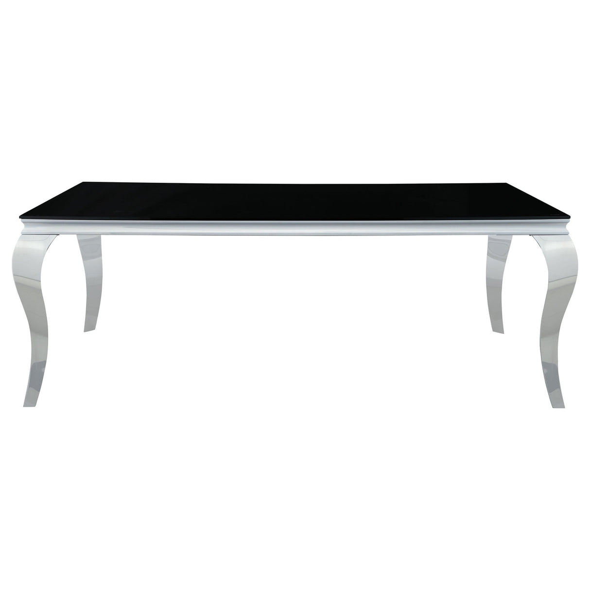 Carone Rectangular Glass Top Dining Table Black and Chrome | Coaster | Home Elegance USA