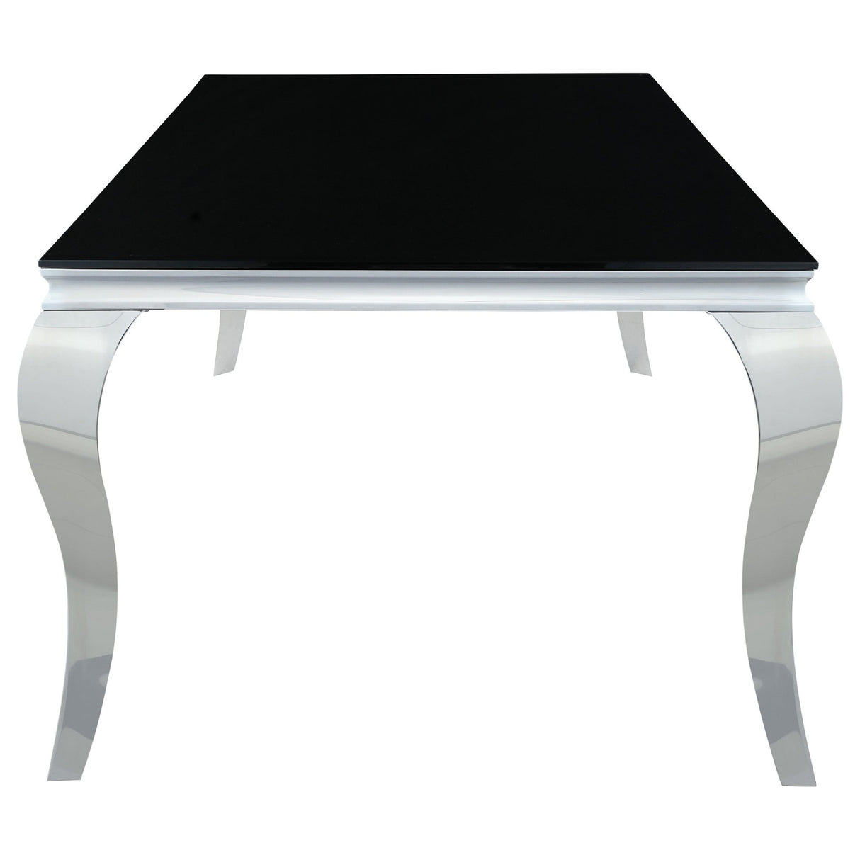 Carone Rectangular Glass Top Dining Table Black and Chrome | Coaster | Home Elegance USA