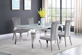 Carone 5 - piece 81" Rectangular Dining Set Grey and Chrome | Coaster | Home Elegance USA