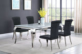 Carone 5 - piece 81" Rectangular Dining Set Black and Chrome | Coaster | Home Elegance USA