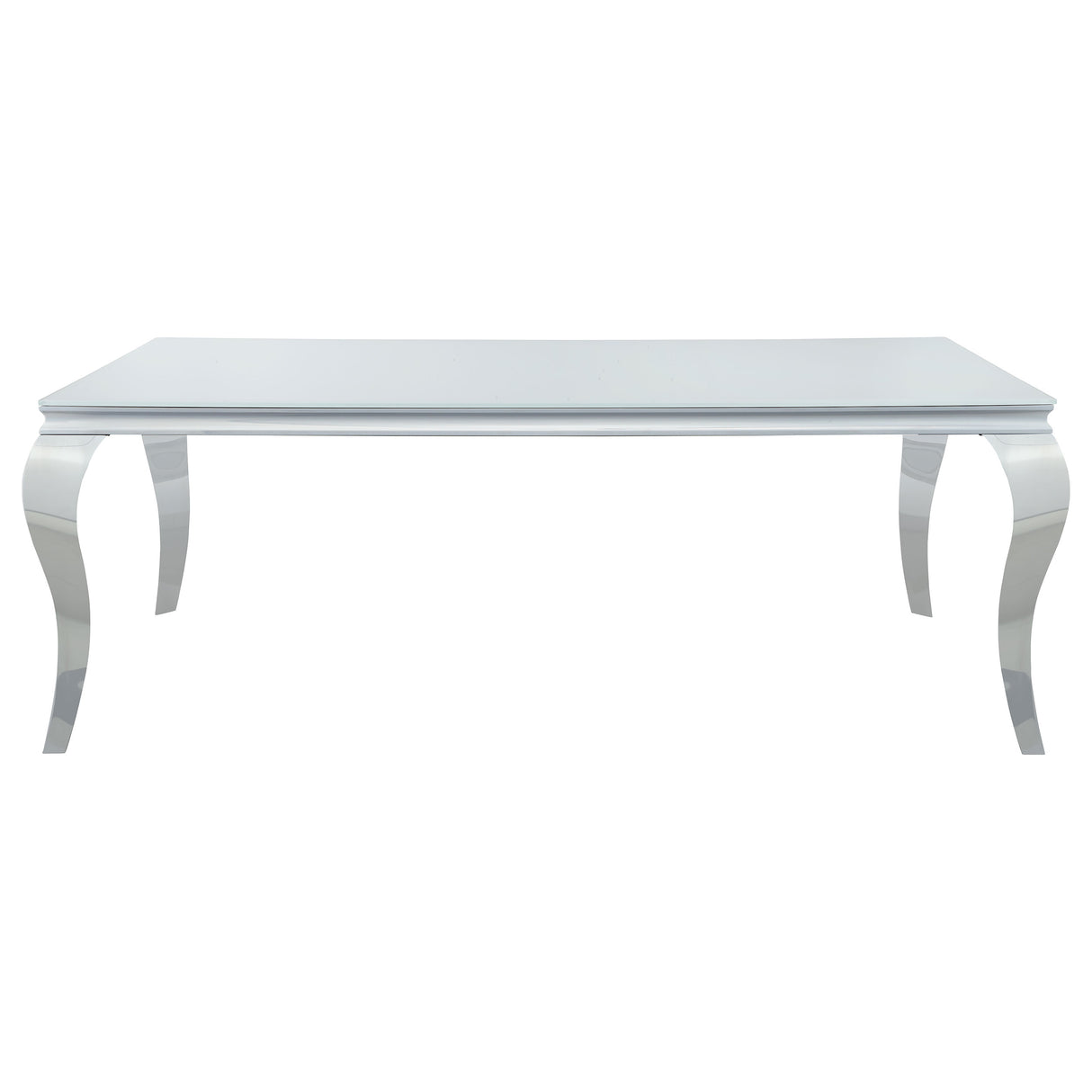 Carone Rectangular 81-inch Glass Top Dining Table White - Home Elegance USA