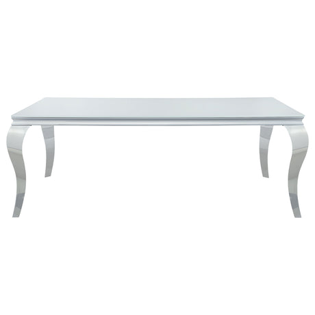 Carone Rectangular 81-inch Glass Top Dining Table White - Home Elegance USA