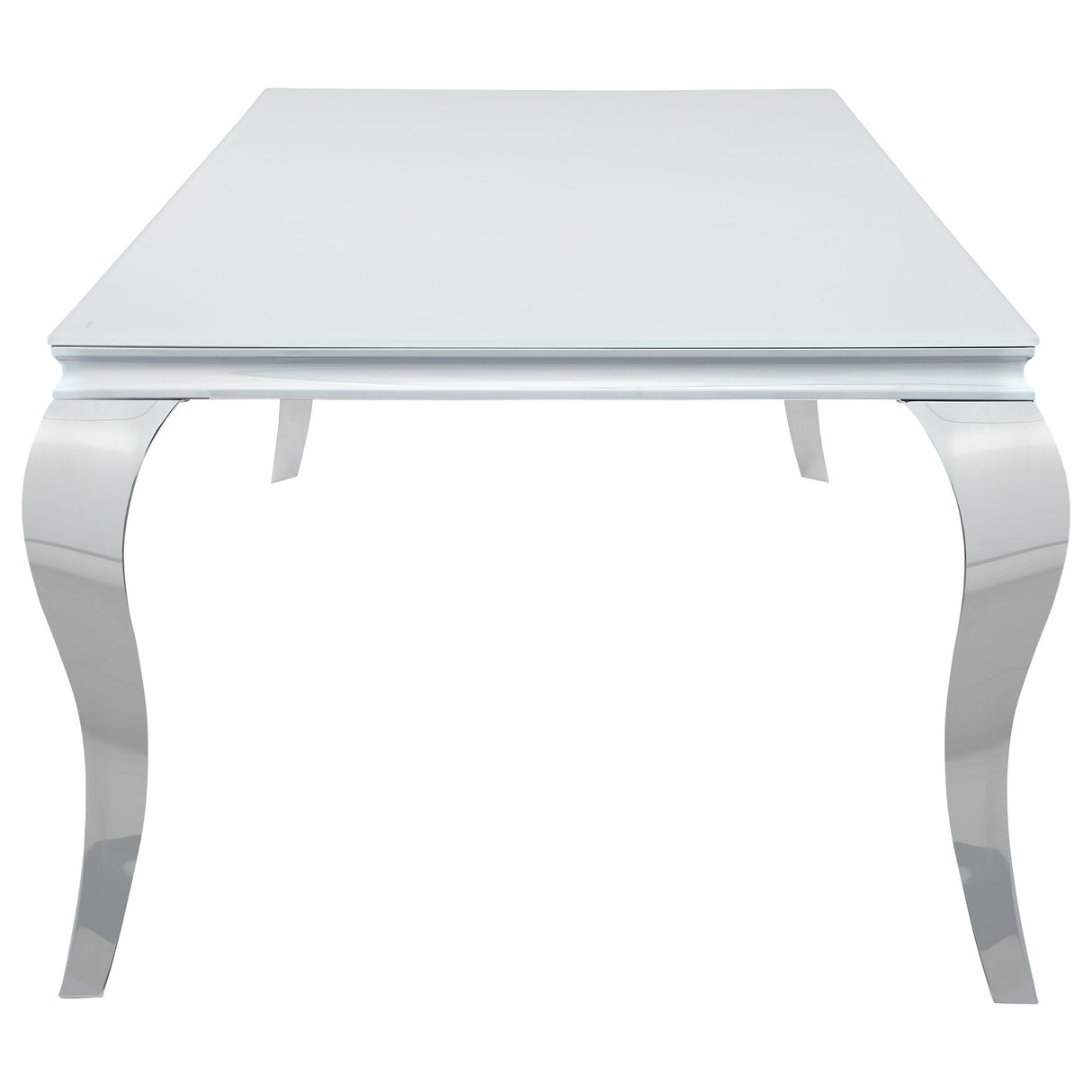 Carone Rectangular 81-inch Glass Top Dining Table White - Home Elegance USA