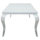 Carone Rectangular 81-inch Glass Top Dining Table White - Home Elegance USA