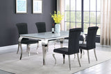 Carone Rectangular 81-inch Glass Top Dining Table White - Home Elegance USA