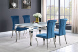 Carone 5 - piece 61" Rectangular Dining Set Teal and Chrome - 115091 - S5T - image - 1