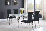 Carone 5 - piece 61" Rectangular Dining Set Black and Chrome | Coaster | Home Elegance USA