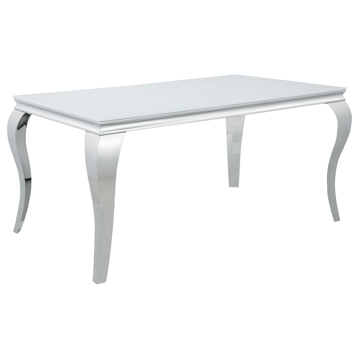 Carone Rectangular 61-inch Glass Top Dining Table White - Home Elegance USA