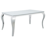 Carone Rectangular 61-inch Glass Top Dining Table White - Home Elegance USA