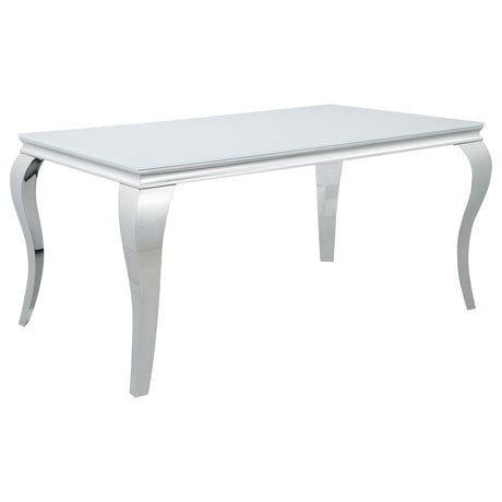 Carone Rectangular 61-inch Glass Top Dining Table White - Home Elegance USA