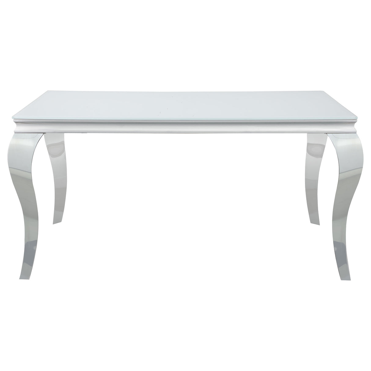 Carone Rectangular 61-inch Glass Top Dining Table White - Home Elegance USA
