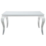 Carone Rectangular 61-inch Glass Top Dining Table White - Home Elegance USA