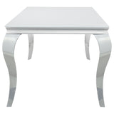 Carone Rectangular 61-inch Glass Top Dining Table White - Home Elegance USA