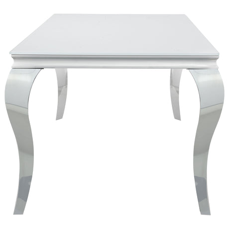Carone Rectangular 61-inch Glass Top Dining Table White - Home Elegance USA