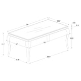 Carone Rectangular 61-inch Glass Top Dining Table White - Home Elegance USA