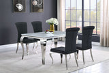 Carone Rectangular 61-inch Glass Top Dining Table White - Home Elegance USA